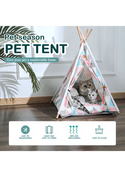 Stil 10 Pet Çadır Ev Köpek Yatağı Taşınabilir Çıkarılabilir Yıkanabilir Teepee Yavru Kedi Kapalı Açık Kulübesi Mağara Yastık ve Tahta ile (Yurt Dışından)