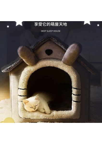 Gri Tavşan S 39X32X34 cm Çıkarılabilir Kedi Yatağı Sıcak Pet Kedi Evi Mağara Kış Derin Uyku Yavru Chihuahua Köpek Mat Kapalı Kulübesi Çadır Yuva Yastık Kediler Paspaslar (Yurt Dışından) fırsatları