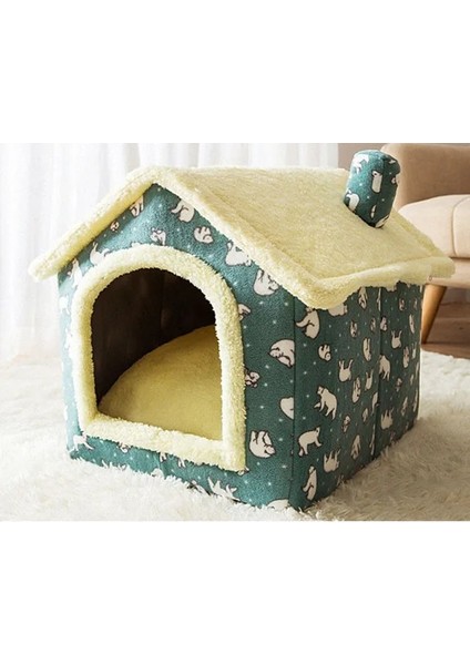 Yeşil Ayı Evi S 39X32X34CM Çıkarılabilir Kedi Yatağı Sıcak Pet Kedi Evi Mağara Kış Derin Uyku Yavru Chihuahua Köpek Mat Kapalı Köpek Kulübesi Çadır Yuva Yastık Kediler Paspaslar (Yurt Dışından)