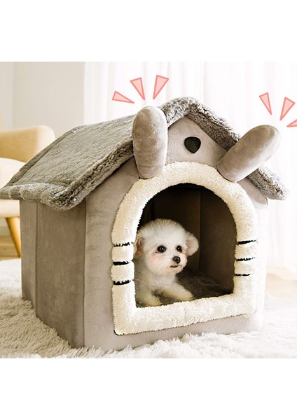 Kahverengi Uzun Peluş L Katlanabilir Kedi Yatağı Pet Köpek Evi Kış Kedi Villa Uyku Kulübesi Çıkarılabilir Sıcak Yuva Kapalı Çadırlar Mağara Kanepe Evcil Hayvan Malzemeleri Cama Gato (Yurt Dışından) modelleri