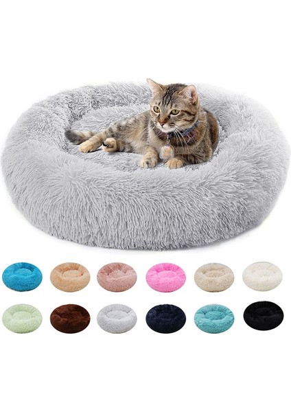 Kahverengi 70 cm Süper Yumuşak Pet Kedi Yatağı Peluş Tam Boy Yıkanabilir Sakin Yatak Donut Yatak Rahat Uyku Artefaktı Her Türlü Kedi Için Uygun (Yurt Dışından) modelleri