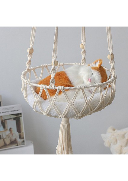 30 cm Bohemia El Dokuma Makrome Kedi Hamak Yatak Evcil Hayvan Desteği Iskandinav Pet Yatak Ev Kediler Asılı Uyku Sandalye Koltukları Oyuncak 5 kg Içinde (Yurt Dışından)