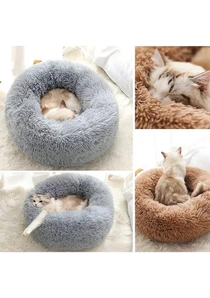 Kırmızı 50 cm Tatlı Kedi Yatak Sıcak Pet Sepeti Rahat Yavru Şezlong Yastık Kedi Evi Çadır Çok Yumuşak Küçük Köpek Mat Yuva Donut Yuvarlak Kediler Için Yataklar (Yurt Dışından)