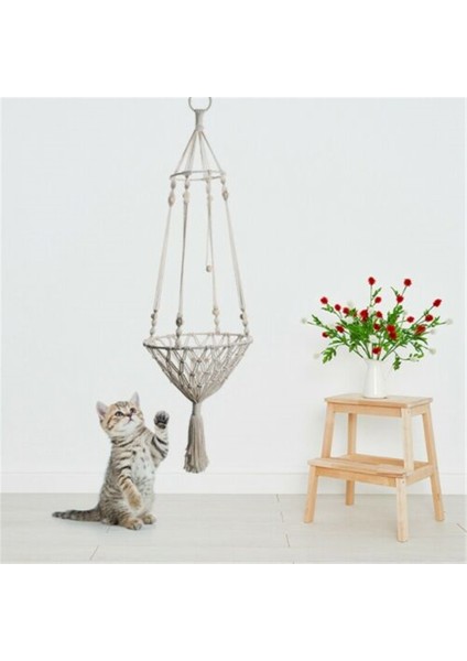 Bej 30X100CM Ins Pet Büyük Kedi Köpek Hamak Asılı Salıncak Yatak El Yapımı Sepet Mat Ev Salıncak Net Çanta Pet House Köpek Aksesuarları (Yurt Dışından) indirimleri