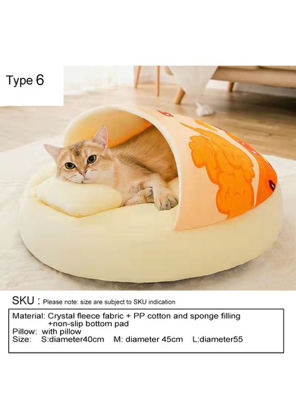 Tip 6 Köri M-50X20CM Komik Erişte Küçük Köpek Yatağı Evi Ramen Kedi Mağarası Kapalı Peluş Köpek Kulübesi Mat Orta Köpekler Için Yıkanabilir Yastık Çıkarılabilir Yatak Kapakları (Yurt Dışından)
