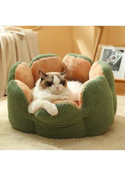 Kahverengi M Kedi Yatak Köpekler Süper Yumuşak Kedi Yuva Köpek Kulübesi Çiçek Şekli Sıcak Kış Rahat Yıkanabilir Kedi Yastık Ev Küçük Köpek Kedi Mat (Yurt Dışından)