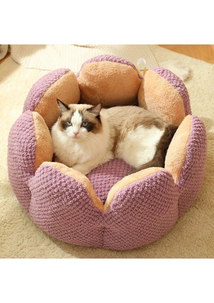 Kahverengi M Kedi Yatak Köpekler Süper Yumuşak Kedi Yuva Köpek Kulübesi Çiçek Şekli Sıcak Kış Rahat Yıkanabilir Kedi Yastık Ev Küçük Köpek Kedi Mat (Yurt Dışından)