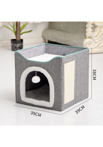 Style7 Katlanabilir Kare Kedi Uyuyan Ev Sıcak ve Rahat Kedi Ev Çift Katmanlı Köpek Villa Yarı Kapalı Köpek Kulübesi Evcil Hayvan Ürünleri (Yurt Dışından)