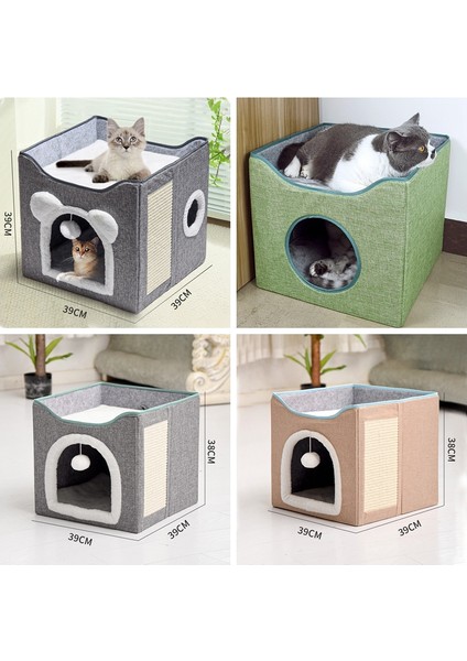 Style7 Katlanabilir Kare Kedi Uyuyan Ev Sıcak ve Rahat Kedi Ev Çift Katmanlı Köpek Villa Yarı Kapalı Köpek Kulübesi Evcil Hayvan Ürünleri (Yurt Dışından) fiyatları