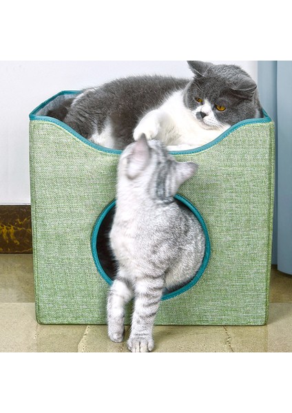 Style7 Katlanabilir Kare Kedi Uyuyan Ev Sıcak ve Rahat Kedi Ev Çift Katmanlı Köpek Villa Yarı Kapalı Köpek Kulübesi Evcil Hayvan Ürünleri (Yurt Dışından) indirimleri