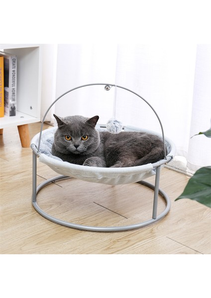 AWW1083GY 45X45X20CM Yumuşak Peluş Pet Yatak Kedi Beşiği Hamak Ayrılabilir Kedi Yuvarlak Asılı Sepet Kanepe Sarkan Topu ile Kediler Için Küçük Yatak (Yurt Dışından)