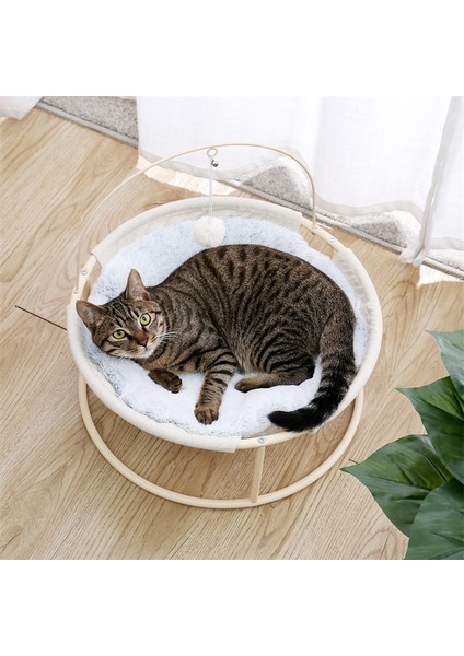 AWW1083GY 45X45X20CM Yumuşak Peluş Pet Yatak Kedi Beşiği Hamak Ayrılabilir Kedi Yuvarlak Asılı Sepet Kanepe Sarkan Topu ile Kediler Için Küçük Yatak (Yurt Dışından)
