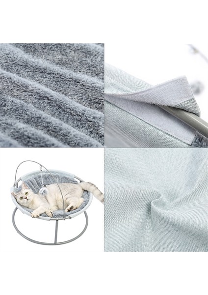 AWW1083GY 45X45X20CM Yumuşak Peluş Pet Yatak Kedi Beşiği Hamak Ayrılabilir Kedi Yuvarlak Asılı Sepet Kanepe Sarkan Topu ile Kediler Için Küçük Yatak (Yurt Dışından)