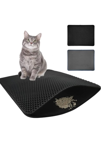 Mavi 40X50 cm Kedi Kumu Mat Çift Katmanlı Su Geçirmez Pet Kedi Kumu Mat Temiz Ped Kaymaz Katten Kum Tepsisi Ped Yıkanabilir Pet Kedi Kumu Mat (Yurt Dışından) fiyatları