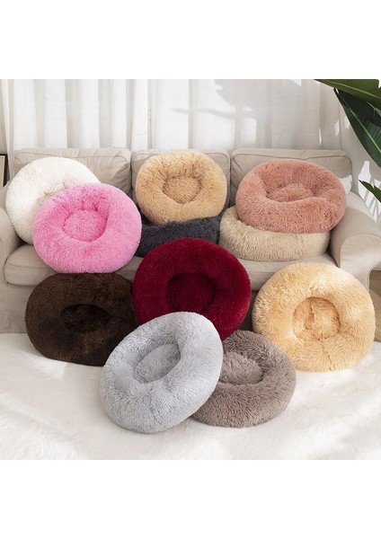 Mavi 60CM Süper Yumuşak Köpek Yatağı Yuvarlak Yıkanabilir Uzun Peluş Kedi Yatağı Kanepe Köpek Chihuahua Köpek Sepeti Evcil Hayvan Yatağı Hondenmand Dropshipping Vıp Bağlantı (Yurt Dışından) modelleri
