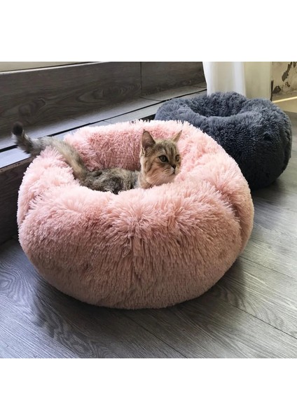 Mavi 60CM Süper Yumuşak Köpek Yatağı Yuvarlak Yıkanabilir Uzun Peluş Kedi Yatağı Kanepe Köpek Chihuahua Köpek Sepeti Evcil Hayvan Yatağı Hondenmand Dropshipping Vıp Bağlantı (Yurt Dışından) indirimleri