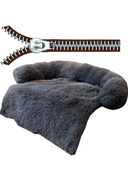 Degrade Gri Yarım Daire Kare Xs 80X70X16CM Fermuarlı Büyük Köpek Kanepe Paspasları Pet Yatak Kedi Mat Uzun Peluş Köpek Kulübesi Kaymaz Alt Yıkanabilir Kapak Köpekler Evi Sakinleştirici (Yurt Dışından) fiyatları