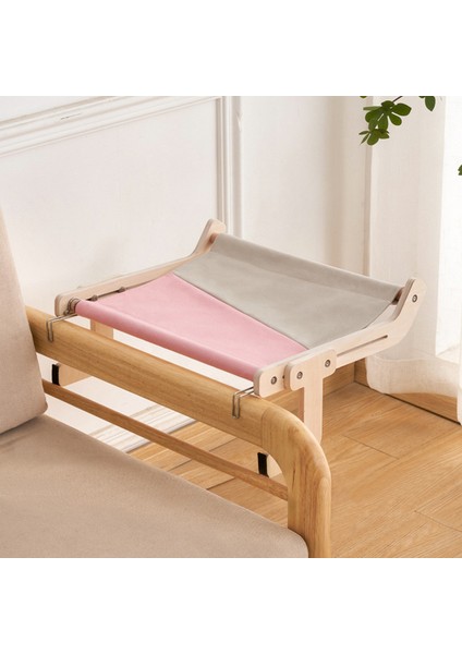 Pembe Kedi Asılı Yatak Sağlam Kediler Hamak Yatak Ahşap Yavru Yavru Kedi Tırmanma Çerçeve Koltuk Pet Pencere Yan Yuva Kolay Yıkanabilir (Yurt Dışından)