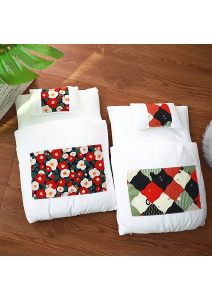 Çiçekler S 45X30CM Kedi Uyku Tulumu Sarılın Mağara Yatağı Köpek Yatakları Kış Kendiliğinden Isınan Pet House Yastık ile Yavru Küçük Yavru Köpekler Için Japon Futon (Yurt Dışından) fiyatları