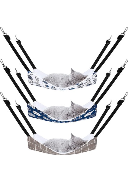 Gri M 50X40CM Ayarlanabilir Askılı Kedi Asılı Hamak Çift Taraflı Evcil Hayvan Kafesi Hamak Asılı Yatak Küçük Hayvanlar Için Uykulu Ped Dinlenme Evcil Hayvanlar (Yurt Dışından)
