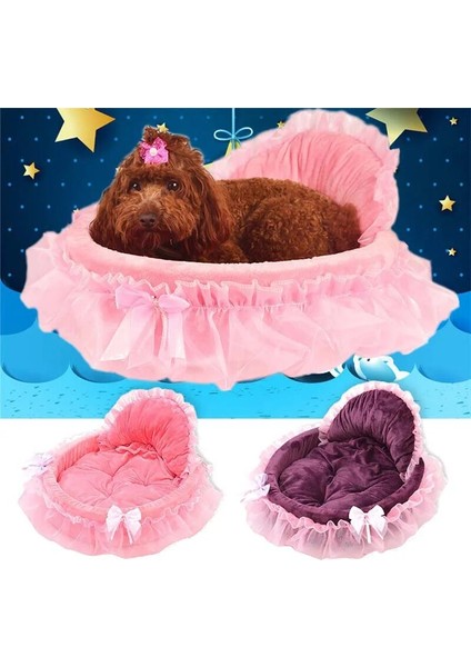 Stil 4 56X53 cm Prenses Köpek Yatağı Yumuşak Kanepe Küçük Köpekler Için Pembe Dantel Köpek Evi Pet Doggy Teddy Yatak Köpek Yatakları Kedi Lüks Yuva Mat Kennels (Yurt Dışından) fırsatları