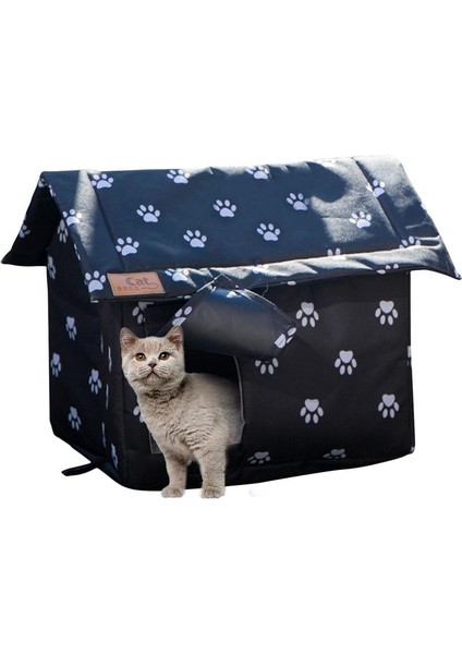 M Kediler Evi Su Geçirmez Açık Sıcak Tutmak Pet Kedi Mağara Yatakları Sıcak Kedi Barınağı Hava Koşullarına Dayanıklı Kedi Yatağı Kapı Perdesi ile (Yurt Dışından) fiyatları