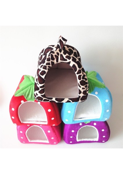 Leopar Çilek Xl Sevimli Çilek Kedi Yatak Evi Köpek Kulübesi Yuva Uyku Tulumu Köpek Küçük Köpekler Için Pet Kanepe Mat Yastık Kedi Evcil Hayvan Malzemeleri Cama Gato (Yurt Dışından) fiyatları