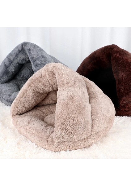 Haki 45X45CM Yumuşak Kedi Yatağı Kış Sıcak Peluş Pet Puupy Yavru Yuva Köpek Kulübesi Derin Uyku Kediler Mağara Evi Kediler Küçük Köpekler Için Ürünler (Yurt Dışından) modelleri
