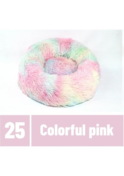 Renkli Pembe XL-80CM Tnly Uzun Peluş Kedi Yatak Evi Yavru Mat Kış Sıcak Uyku Kediler Yuva Yumuşak Uzun Peluş Köpek Sepeti Evcil Hayvan Yastığı Taşınabilir Evcil Hayvan Yatağı (Yurt Dışından)