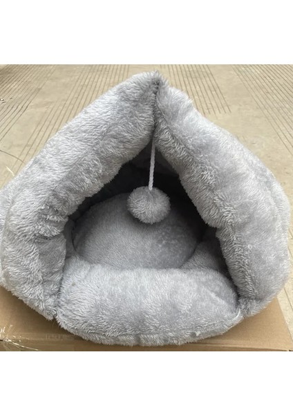 Gri S 40X45 cm (1-3 Kg) Yavru Pet Kedi Yumuşak Sıcak Yuva Köpek Kulübesi Yatak Mağara Evi Uyku Tulumu Mat Pad Çadır S L Kahve Evcil Hayvanlar Kış Çıkarılabilir Rahat Yataklar (Yurt Dışından)