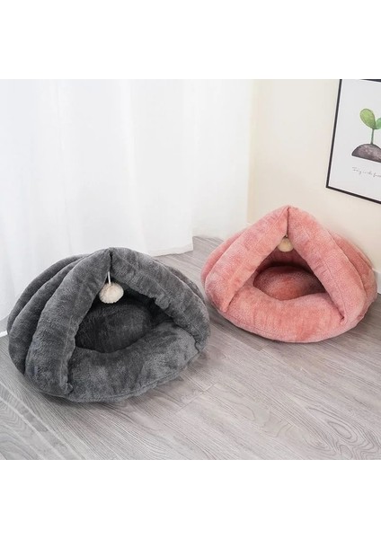 Gri S 40X45 cm (1-3 Kg) Yavru Pet Kedi Yumuşak Sıcak Yuva Köpek Kulübesi Yatak Mağara Evi Uyku Tulumu Mat Pad Çadır S L Kahve Evcil Hayvanlar Kış Çıkarılabilir Rahat Yataklar (Yurt Dışından)