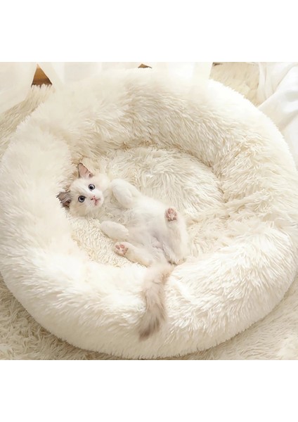 Açık Kahverengi 60 cm Donut Kedi Yatak Yuvarlak Peluş Pet Yatak Kediler Köpekler Için Pet Derin Uyku Yuvası Yumuşak Sıcak Yavru Mağara Köpek Kulübesi Kanepe Kedi Uyku Yatağı (Yurt Dışından) fırsatları