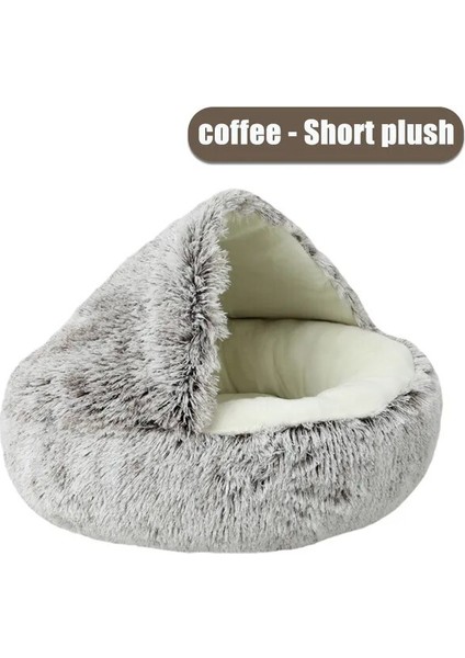GWE007 50 cm Yeni Pet Yatak Kış Yumuşak ve Rahat Sıcak Kabuk Yarı Kapalı Kedi Yatak Sevimli Pet Kedi Yatak Kulübesi Köpek Uyku Koruyucu (Yurt Dışından)