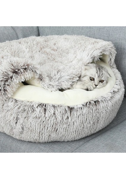 GWE007 50 cm Yeni Pet Yatak Kış Yumuşak ve Rahat Sıcak Kabuk Yarı Kapalı Kedi Yatak Sevimli Pet Kedi Yatak Kulübesi Köpek Uyku Koruyucu (Yurt Dışından) modelleri