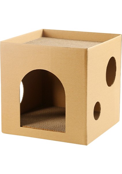 Açık Kahverengi 30X30X30 cm Kedi Evi Scratcher Yavru Karton Evler Tırmalama Scratch Toyboard Kapalı Catsbox Hikaye Pedleri Ped Hideaway Malzemeleri Oyun (Yurt Dışından) fiyatları