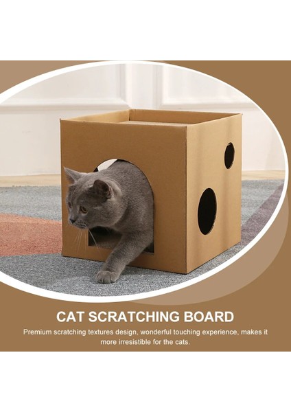 Açık Kahverengi 30X30X30 cm Kedi Evi Scratcher Yavru Karton Evler Tırmalama Scratch Toyboard Kapalı Catsbox Hikaye Pedleri Ped Hideaway Malzemeleri Oyun (Yurt Dışından) indirimleri