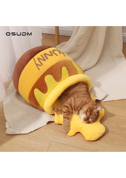 Muz Pembe XL-90X30X20 Osudm Bal Pot Kedi Yatak Ev Sonbahar Kış Derin Uyku Peluş Mat Winnie The Pooh Kitten Sıcak Uyku Yuvası Kapalı Evcil Hayvan Aksesuarları (Yurt Dışından) fiyatları