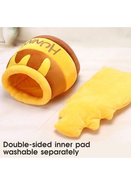 Muz Pembe XL-90X30X20 Osudm Bal Pot Kedi Yatak Ev Sonbahar Kış Derin Uyku Peluş Mat Winnie The Pooh Kitten Sıcak Uyku Yuvası Kapalı Evcil Hayvan Aksesuarları (Yurt Dışından) modelleri