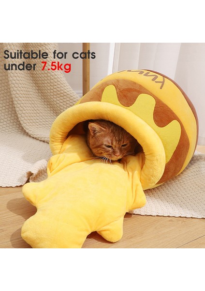 Muz Pembe XL-90X30X20 Osudm Bal Pot Kedi Yatak Ev Sonbahar Kış Derin Uyku Peluş Mat Winnie The Pooh Kitten Sıcak Uyku Yuvası Kapalı Evcil Hayvan Aksesuarları (Yurt Dışından) fırsatları