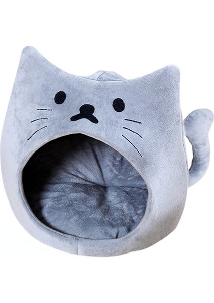 Gri Kedi 36X36X36CM Tatlı Kedi Yatağı Rahat Yumuşak Sıcak Pet House Sepeti Küçük Köpek Için Ayrılabilir Yatak Yavru Kedi Tasarım Peluş Kedi Için Açık Kapalı Sepet (Yurt Dışından)