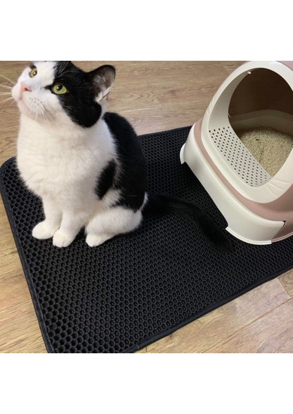 Sarı 55X75CM Kedi Kumu Matı Çift Katmanlı Su Geçirmez Pet Kedi Kumu Kutusu Mat Katten Kum Tepsisi Ped Dolum Yakalama Mat Kediler Için Ev Temiz (Yurt Dışından)