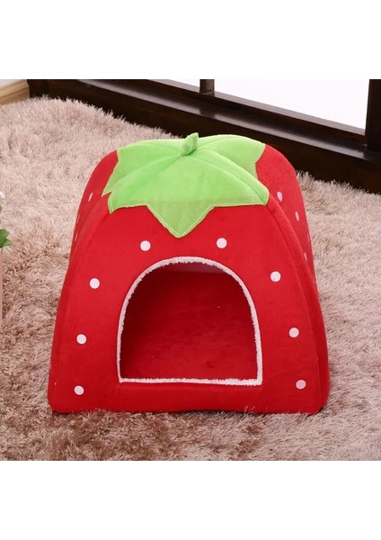 Leopar Çilek Xl Sevimli Çilek Kedi Yatak Evi Köpek Kulübesi Yuva Uyku Tulumu Köpek Küçük Köpekler Için Pet Kanepe Mat Yastık Kedi Evcil Hayvan Malzemeleri Cama Gato (Yurt Dışından) modelleri