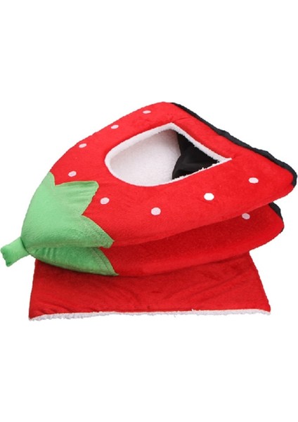 Leopar Çilek Xl Sevimli Çilek Kedi Yatak Evi Köpek Kulübesi Yuva Uyku Tulumu Köpek Küçük Köpekler Için Pet Kanepe Mat Yastık Kedi Evcil Hayvan Malzemeleri Cama Gato (Yurt Dışından) fırsatları