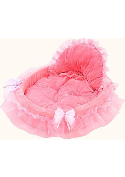 Pembe 46X43CM Zarif Pet Köpek Yavrusu Yatak Prenses Dantel Güzel Kedi Kumu Yatak Kanepeler Ev Kennels Teddy Chihuahua Yuva Küçük Orta Köpekler Için (Yurt Dışından)