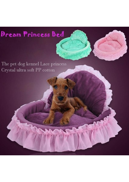 Pembe 46X43CM Zarif Pet Köpek Yavrusu Yatak Prenses Dantel Güzel Kedi Kumu Yatak Kanepeler Ev Kennels Teddy Chihuahua Yuva Küçük Orta Köpekler Için (Yurt Dışından) fiyatları