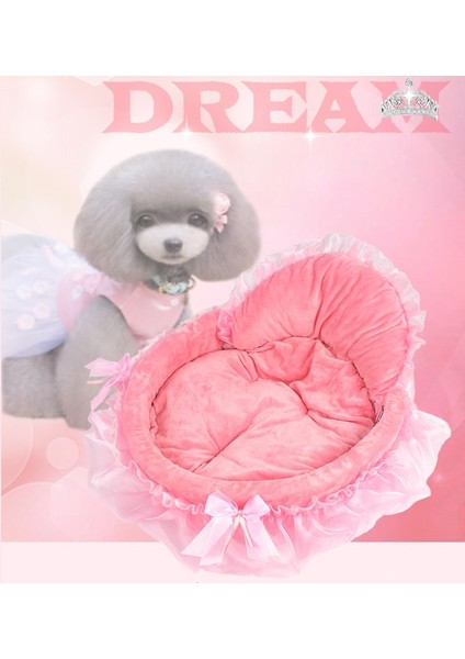 Pembe 46X43CM Zarif Pet Köpek Yavrusu Yatak Prenses Dantel Güzel Kedi Kumu Yatak Kanepeler Ev Kennels Teddy Chihuahua Yuva Küçük Orta Köpekler Için (Yurt Dışından) modelleri