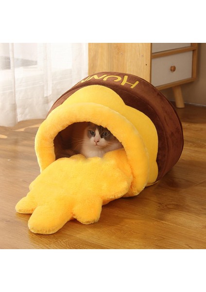 Kahverengi Bal Kabı Pet Kedi Yatak Kulübesi Sıcak Yumuşak Uyku Yatak Rahat Mağara Çıkarılabilir Yastık (Yurt Dışından) indirimleri