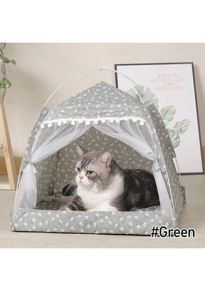 Yeşil M Çadır Yatak Evcil Hayvanlar Için Kedi Evi Evcil Hayvan Aksesuarları Için Rahat Ürünler Yuva Küçük Köpekler Için Rahat Sakinleştirici Kedi Yatakları Chihuahua Çadır Hamak (Yurt Dışından)