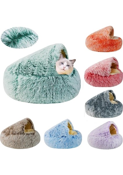 2 Koyu Gri 70CM Yeni Pet Yatak Kış Yumuşak ve Rahat Sıcak Kabuk Yarı-Kapalı Kedi Yatak Yuva Sevimli Pet Köpek Yatağı Köpek Kulübesi Kedi Uyku Tulumu Yastık (Yurt Dışından) fiyatları