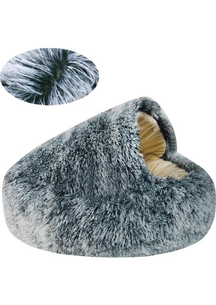 2 Koyu Gri 70CM Yeni Pet Yatak Kış Yumuşak ve Rahat Sıcak Kabuk Yarı-Kapalı Kedi Yatak Yuva Sevimli Pet Köpek Yatağı Köpek Kulübesi Kedi Uyku Tulumu Yastık (Yurt Dışından) indirimleri